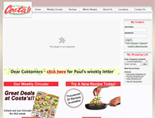 Tablet Screenshot of costassupermarket.com
